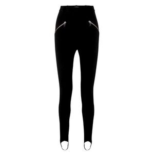 Mugler Black Stretch Crepe Stirrup Skinny Pants US6 / FR38 / M NWOT